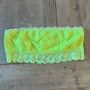 Victoria’s Secret pink yellow sequin bracelets bandeau tube bra top